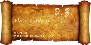 Dér Zalán névjegykártya